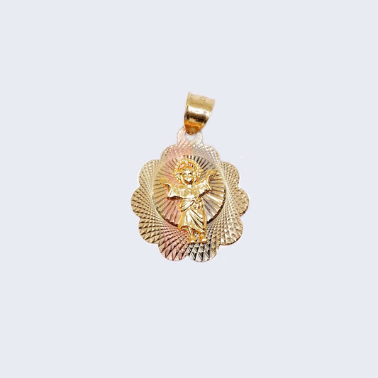 14K Three Tones Gold Devine Child Pendant Charm