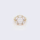 10K Cubic Zirconia Hexagon Pinky Ring