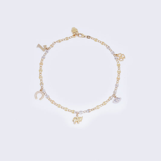 14K Lucky charms Ankle Bracelet