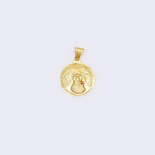 14K Virgin Mary Charm Necklace Pendant