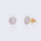 10K Sunflower Design Micro-Pavé 0.25 Diamond Stud Earrings