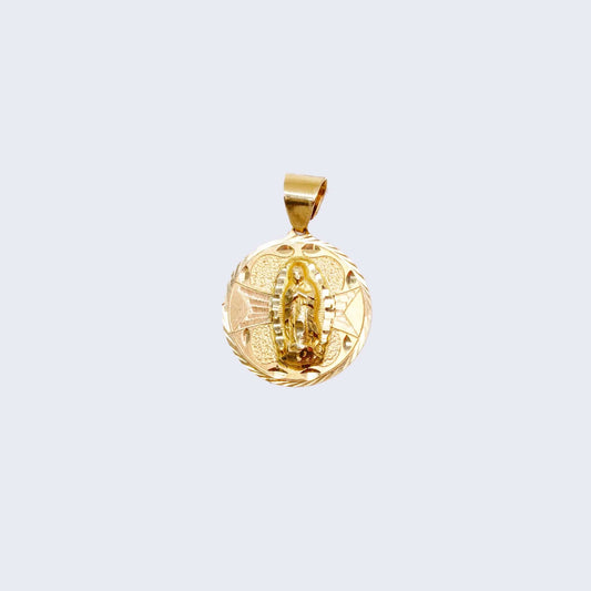 14K Gold Virgen de Guadalupe Pendant Charm