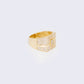 14K Micropave Cubic Zirconia Mens Square RIng