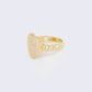 14K Full Heart Cubic Zirconia Pave Ring