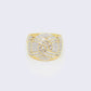 14K 0.94ct Diamond Mens Baguette Diamond Circle Cluster Ring