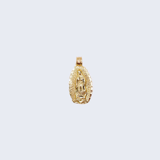 14K Gold Virgen de Guadalupe Pendant Charm