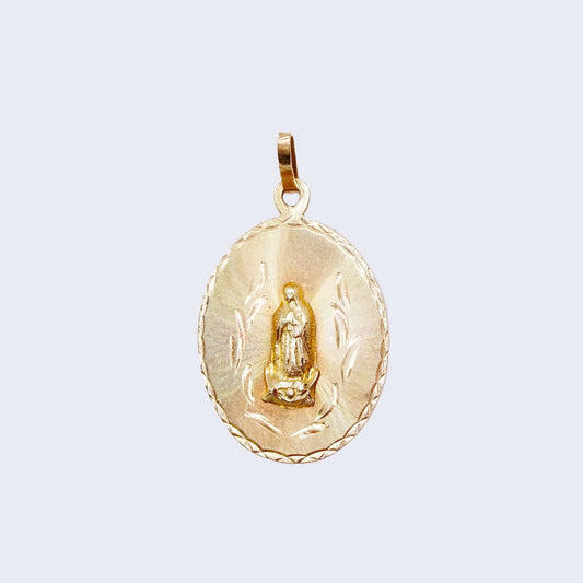 14K Gold Virgen de Guadalupe Pendant Charm