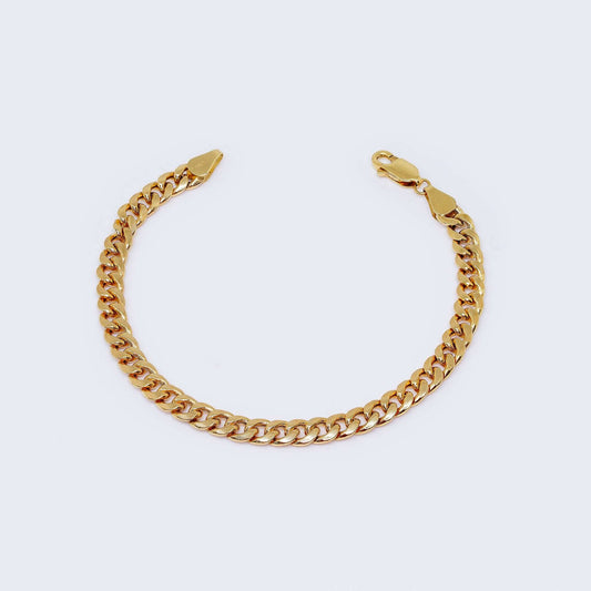 14K Gold Miami Hollow Cuban Link Curb Chain Bracelet