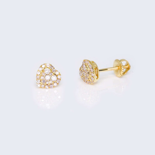 14K Gold Heart Design 0.27 CTW Diamond Earrings