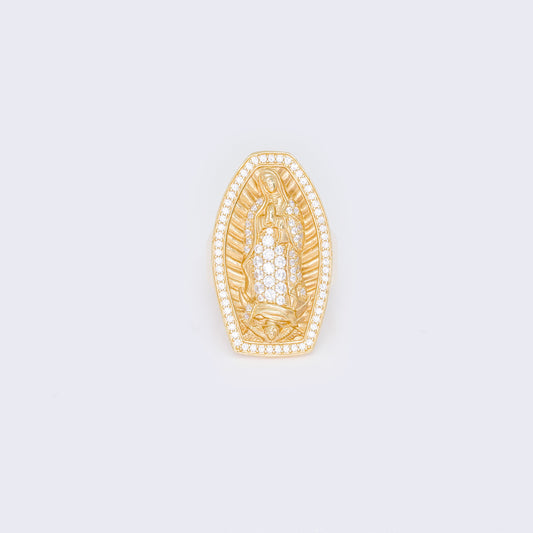 14K Cubic Zirconia Lady Of Guadalupe Ring
