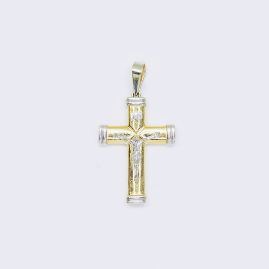 14K 2-tone Barrel Crucifix