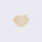 14K Full Heart Cubic Zirconia Pave Ring