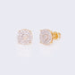 14K Round Cut Pave 0.35ct Diamond Stud Earrings