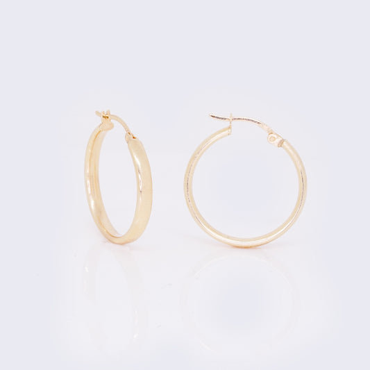 14K Plain Classic Hoops 13mm