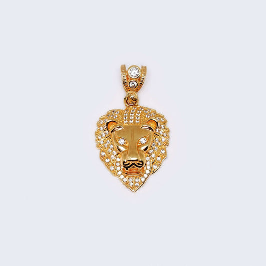 14K Gold Lion Cubic Zirconia