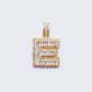 14K "E" Cubic Zirconia Initial Gold 3D Look Charm