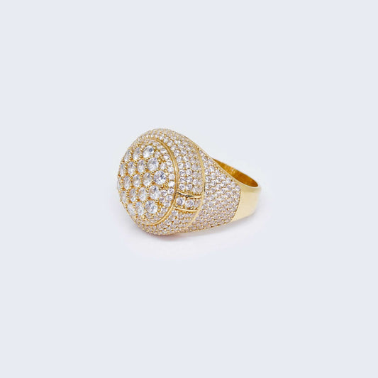 14K Gold Round Design Ring Cubic Zirconia