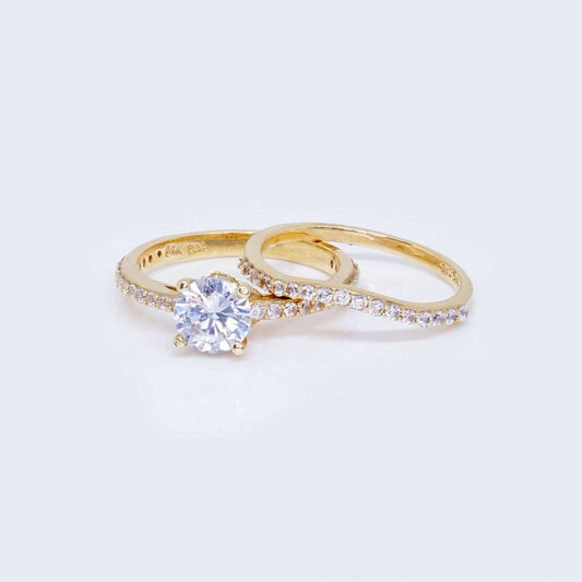 14K Gold Engagement Delicate Rings with Zirconia Stones