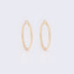 14K Shaped Hoops with Rhombus Textured 26mm/37mm