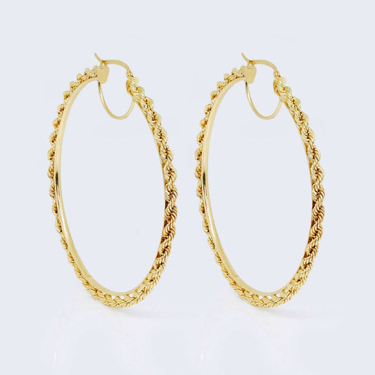 14K Gold Twisted Hoop Earrings