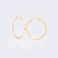 14K Shaped Hoops with Rhombus Textured 26mm/37mm