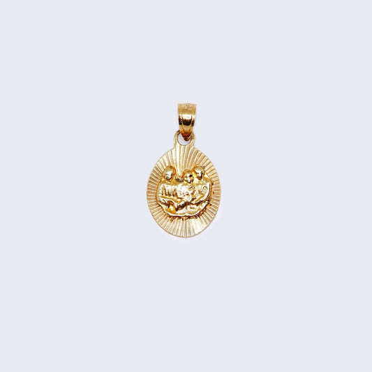 14K Gold Holy Family Figure Pendant Charm