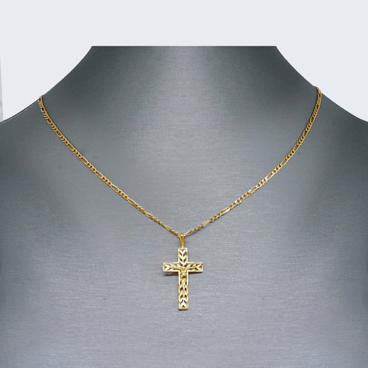 14K Gold Cross Necklace Set