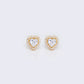 14K Romantic Cubic Zirconia Heart Charms