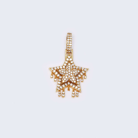 14K Gold Big Star Cubic Zirconia