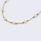 14K Multi Pearl Beaded Chain Collar Necklace