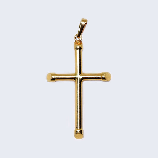 14K Gold Unique Cross Pendant Charm