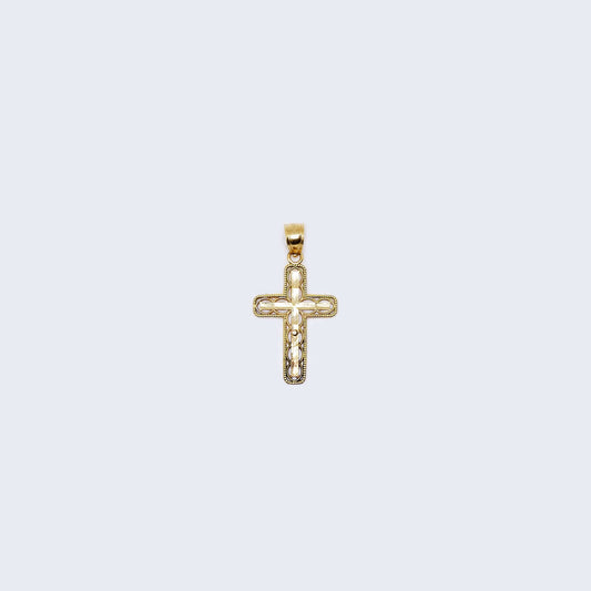 14K Gold Vintage Cross Pendant Charm