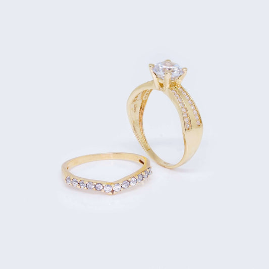 14K Gold Engagement Rings with Zirconia Stones