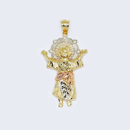 14K Tri-tone Baby Jesus Charm