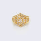 14K 2.1ct Diamond Multi layered Hexagon Ring