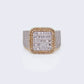 10K 1.14ct Diamond 3D Square Cluster Ring