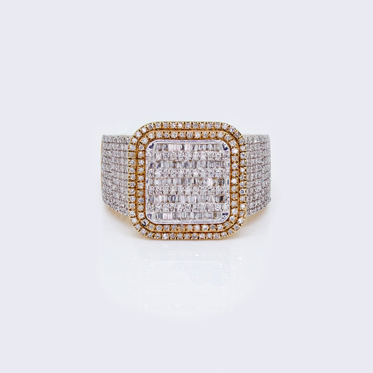 10K 1.14ct Diamond 3D Square Cluster Ring