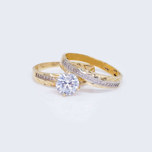 14K Gold Engagement Rings with Zirconia Stones