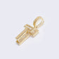 14K "T" Cubic Zirconia Initial Gold 3D Look Charm