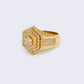 14K 2.1ct Diamond Multi layered Hexagon Ring