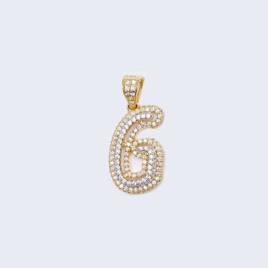 14K Gold Iced Out Initial Alphabet Filled Letter “G” Pendant Charm