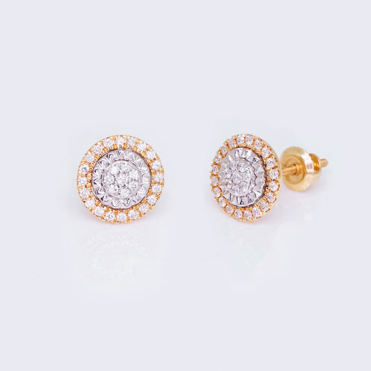 14K Round 2-tones 0.22ct Diamond Stud Earrings