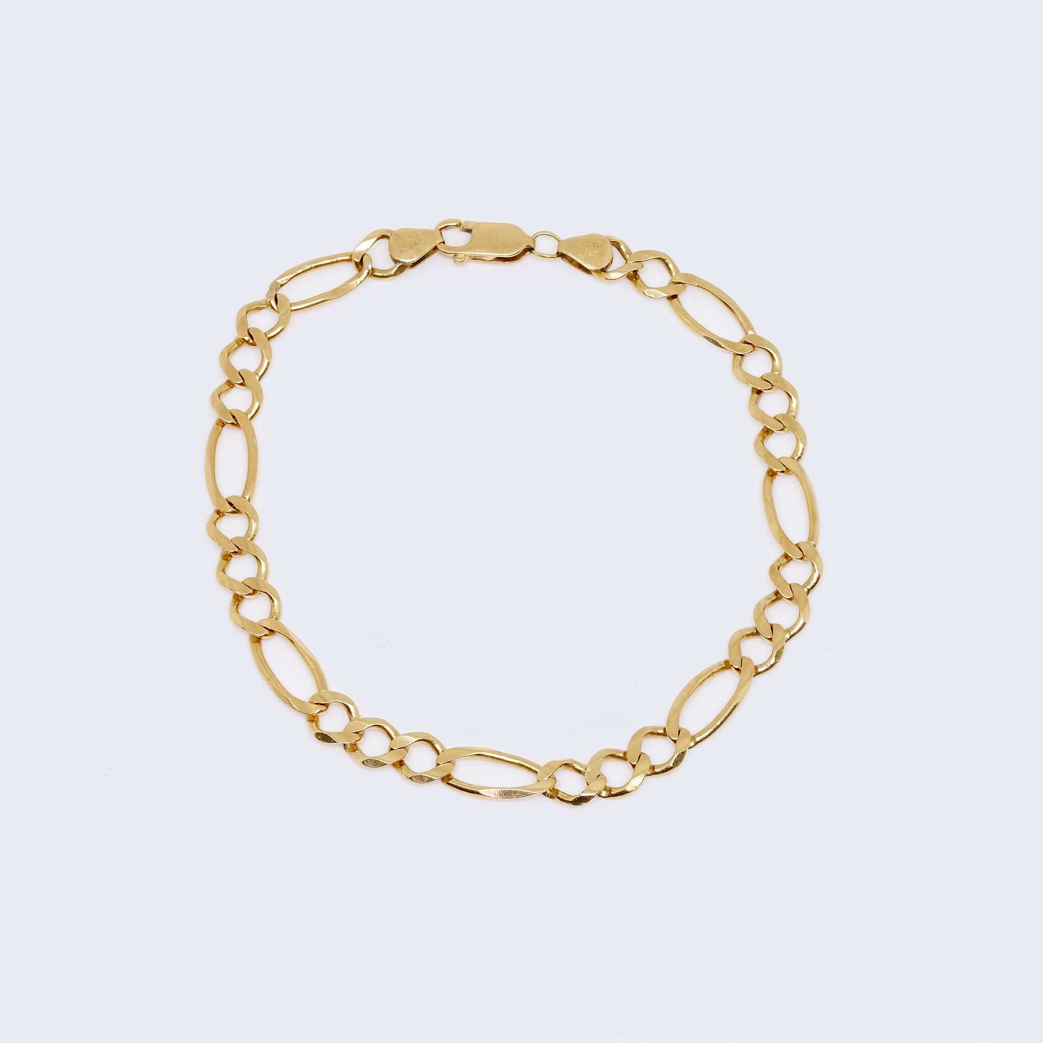10K Yellow Gold Figaro ID Bracelet – 3mm, 5.5 Inches, Free Engraving, Baby Kids