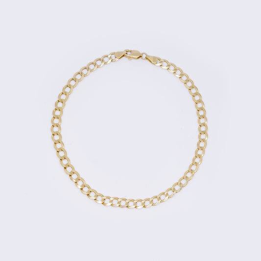 14K Miami Curb Link Solid Bracelet 8.75" 5mm