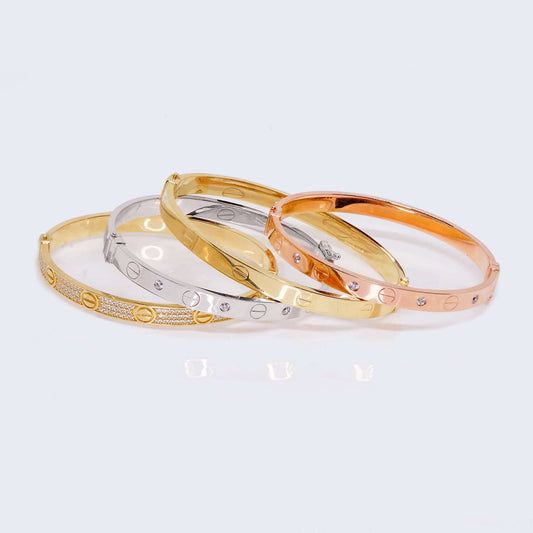 14K & 10K Yellow, White and Rose Gold “Love Cuff” Bangles