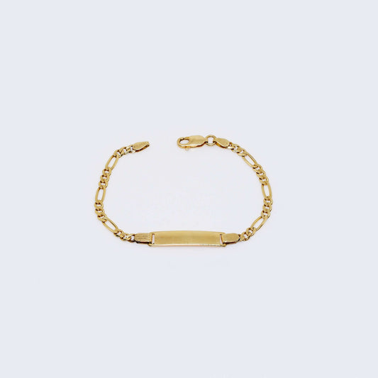 14K Yellow Gold Name Plate Children Bracelet