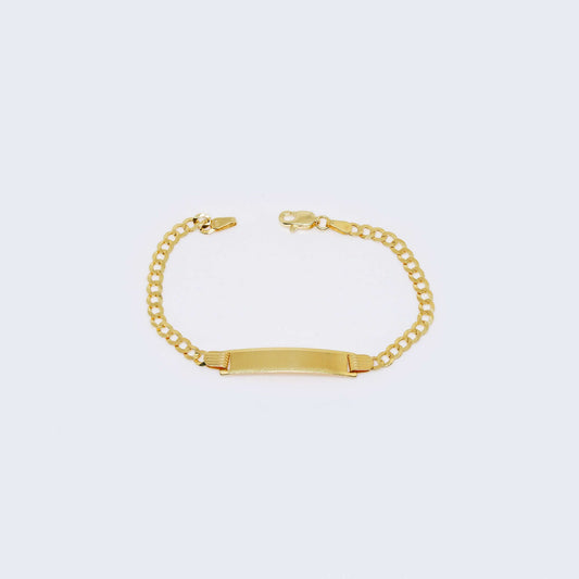 14K Yellow Gold Name Plate Children Bracelet