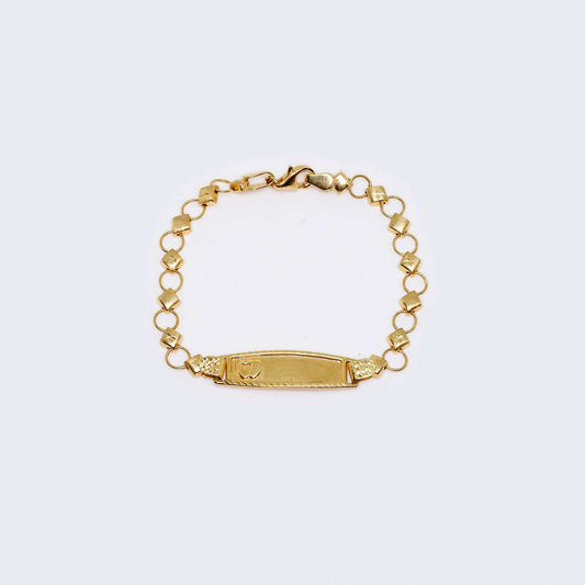 14K Yellow Gold Name Plate Children Bracelet