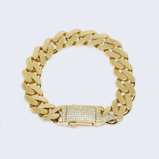 14K Gold Men’s Monaco Bracelet 16.7 mm