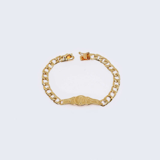 14K Yellow Gold Virgen de Guadalupe Children Bracelet